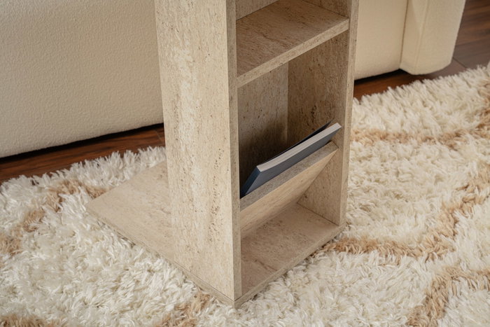 Hanah Home Mesa Auxiliar de Mármol, 30x40x63 cm, Elegante y Sofisticada para el Hogar